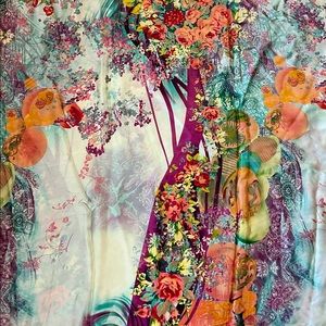 Floral Satin Printed Material of 5 Yds 10 Inches Width 44Inches